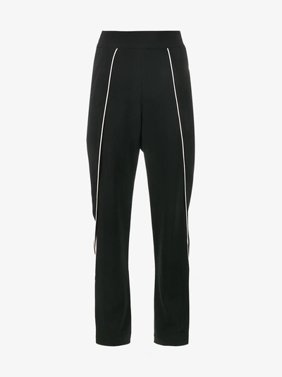 Jonathan Simkhai Crepe Side Cutout Trousers In Black