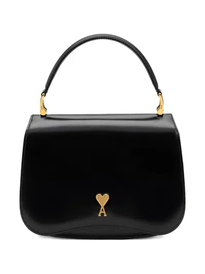 Ami Alexandre Mattiussi Black Handbag With Adc Patch On The Front And Adjustable And Removable Shoulder Strap In Leather Wom