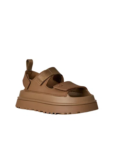 Ugg Goldenglow Flatform Sandals In Brown