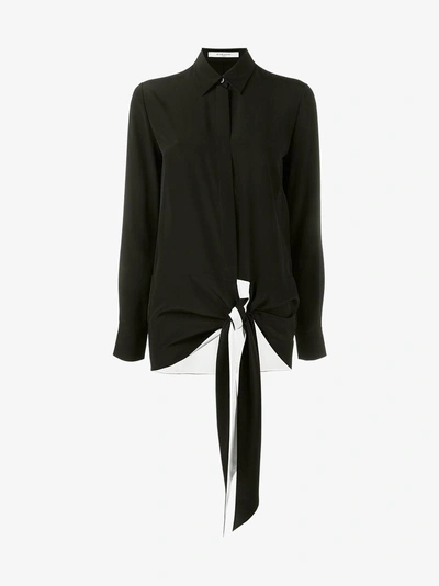 Shop Givenchy Waist-tie Silk Shirt In Black
