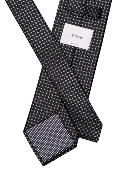 Eton Micro Geometric Silk Tie In Pattern