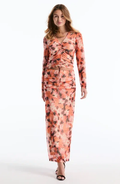 Laundry By Shelli Segal Cinched Mesh Top In Multi