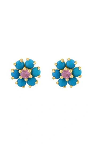Effy Flower Stud Earrings In Blue
