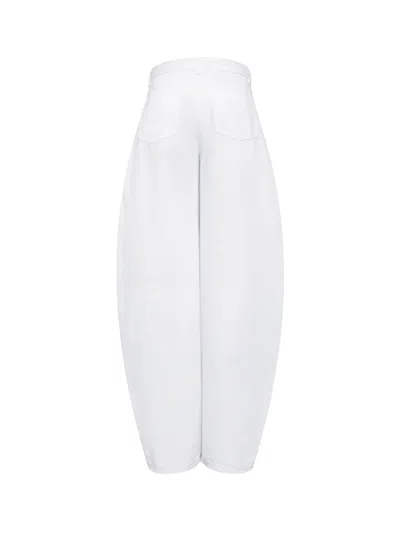Alaïa Low-rise Rounded Jeans In White Denim In White