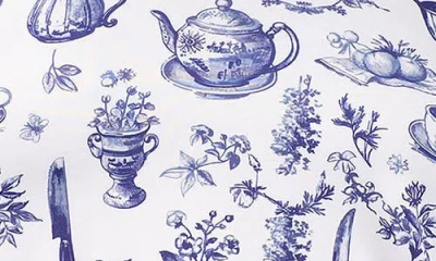 Tailorbyrd Toile Print Performance Quarter Zip Pullover In Blue