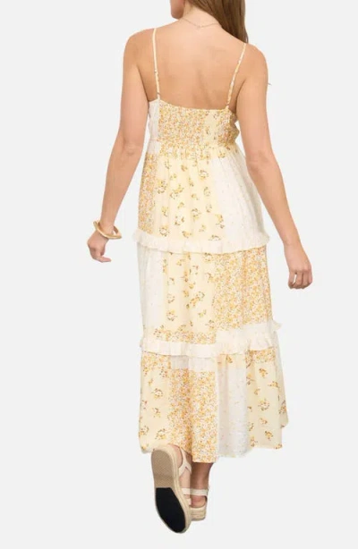 Blu Pepper Patchwork Print Tiered Sundress In Multi