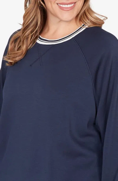 Ruby Rd. Ruby Rd Bubble Hem Top In Blue