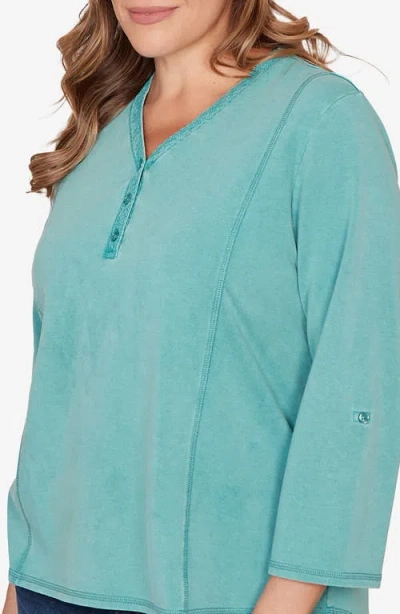 Ruby Rd. Ruby Rd French Terry Sweater In Blue