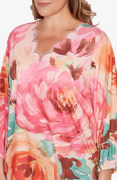 Ruby Rd. Ruby Rd Printed Sublimation Top In Multi