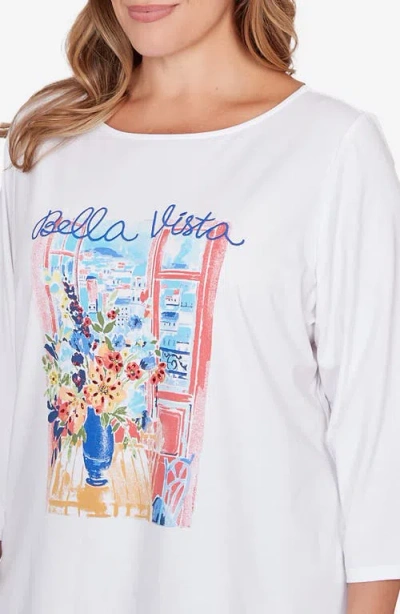 Ruby Rd. Ruby Rd Cotton Jersey Graphic T-shirt In White