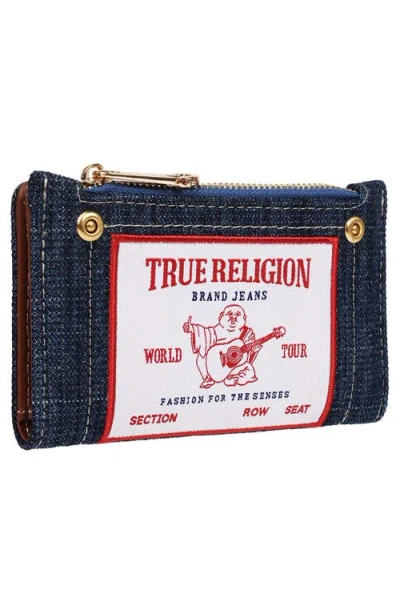 True Religion Buddha Patch Small Wallet In Blue