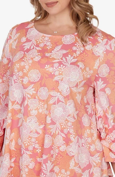 Ruby Rd. Ruby Rd Puff Print Top In Multi