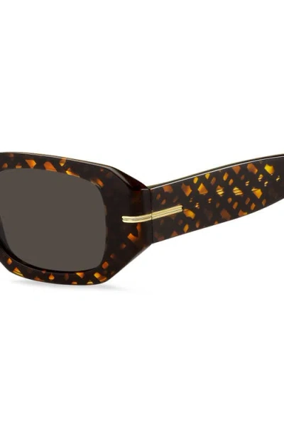 Hugo Boss Boss 50mm Rectangular Sunglasses In Brown