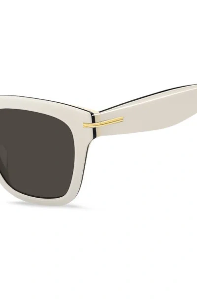 Hugo Boss Boss 52mm Rectangular Sunglasses In White