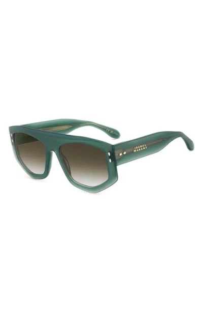 Isabel Marant 56mm Rectangular Sunglasses In Green