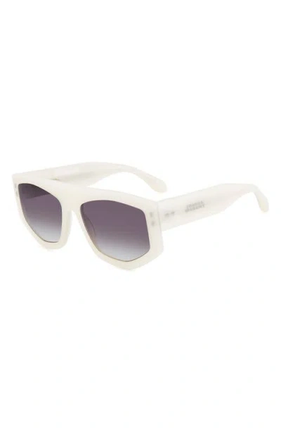 Isabel Marant 56mm Rectangular Sunglasses In White