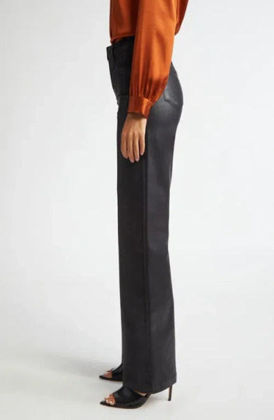 L'agence Clayton Coated Wide-leg Jeans In Noir Coated