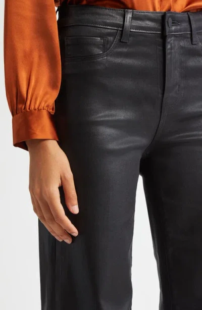 L'agence Clayton Coated Wide-leg Jeans In Noir Coated