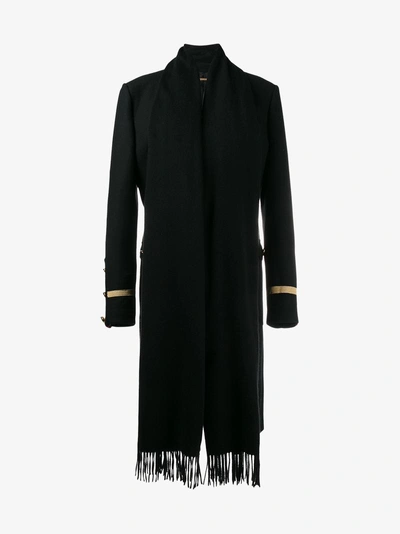 Shop Givenchy Scarf Detail Military Coat In Black