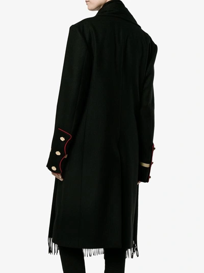 Shop Givenchy Scarf Detail Military Coat In Black