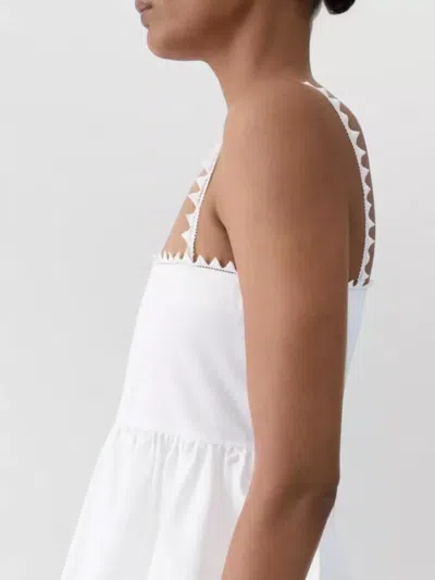 Jacquemus Top Le Haut Traversin White With V-neck And Ruffle Details In Cotton For Women In White