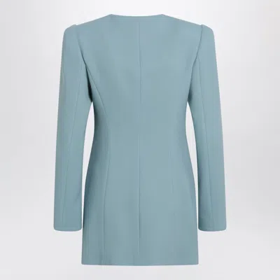 Valentino Light Blue Crispy Light Wool Jacket In Blue