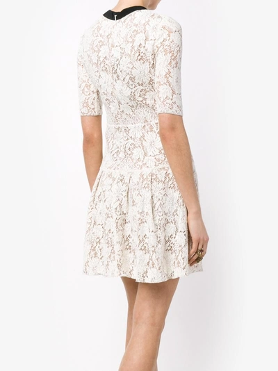 Shop Gucci Lace Mini Dress In White
