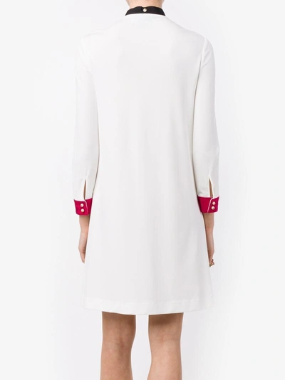 Shop Gucci Ribbon-trimmed Shift Dress In White