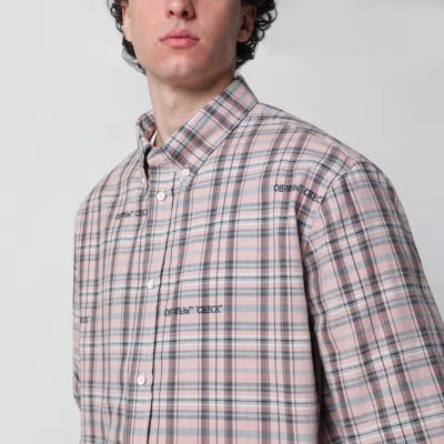 Off-white Pink Flannel Regular Shirt In Gray