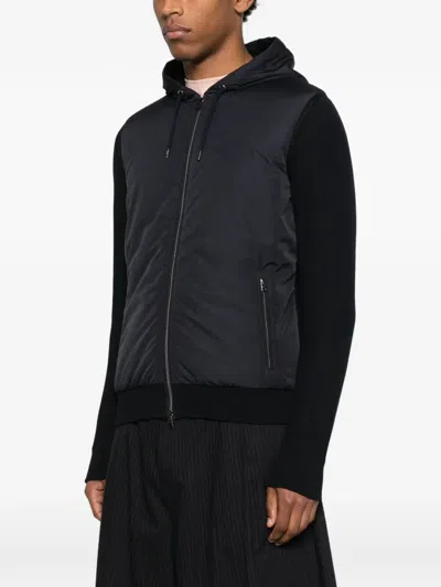 Herno Blue Jacket With Zip-up Front In Black