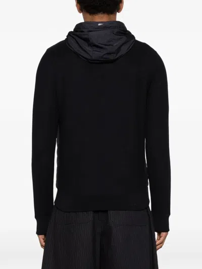 Herno Blue Jacket With Zip-up Front In Black