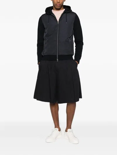 Herno Blue Jacket With Zip-up Front In Black