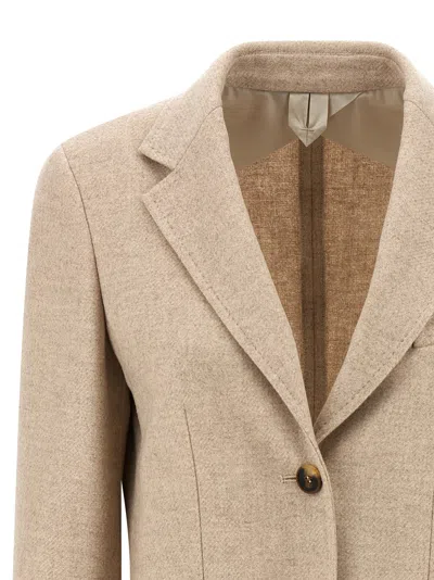 Max Mara Single-breasted Blazer In Brown