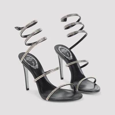 René Caovilla Cleo 110 Crystal-embellished Leather Sandals In Black