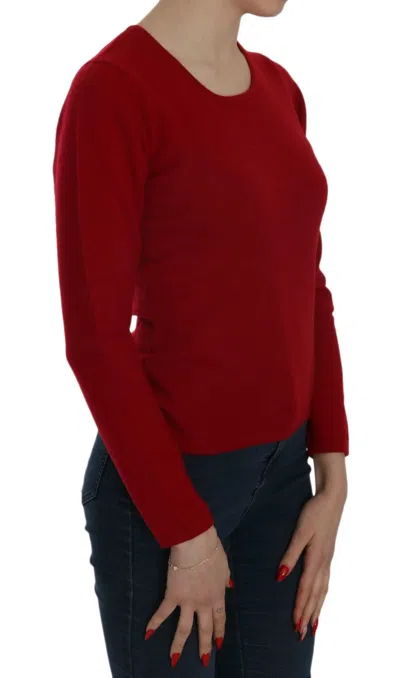 Mila Schön Elegant Red Cashmere Pullover Blouse In Red