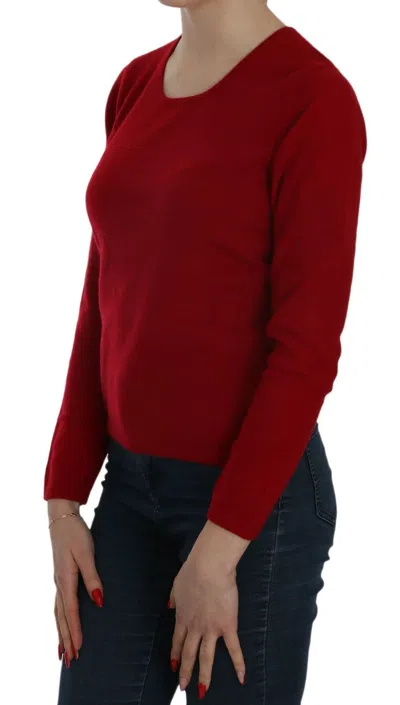 Mila Schön Elegant Red Cashmere Pullover Blouse In Red