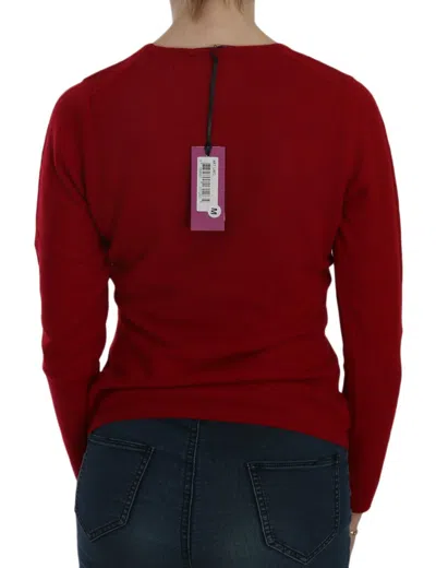 Mila Schön Elegant Red Cashmere Pullover Blouse In Red