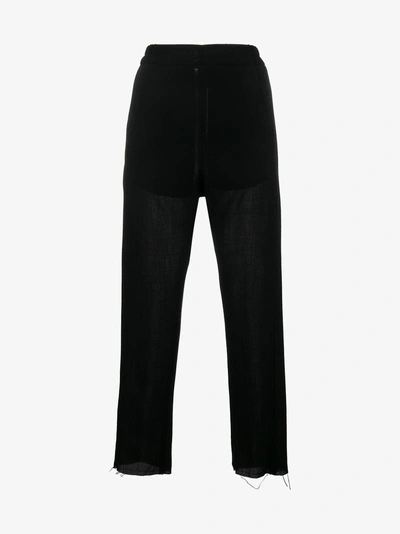 Shop Ann Demeulemeester Cropped Trousers In Black