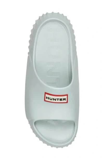 Hunter Faroe Platform Slide Sandal In Green