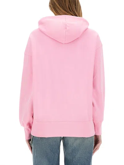 Msgm Sweatshirt With Logo In Pink