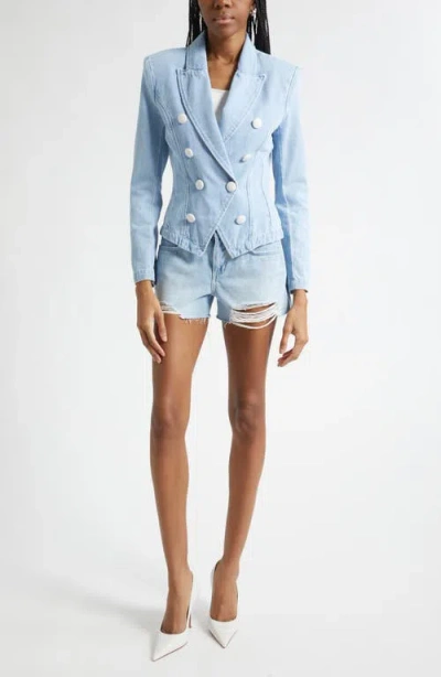 L'agence Emerson Structure Denim Jacket In Blue