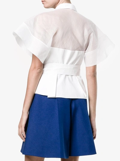 Shop Delpozo Belted Shirt In White