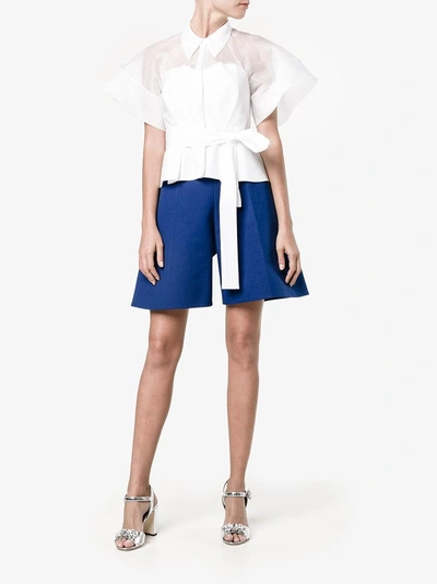 Shop Delpozo Belted Shirt In White