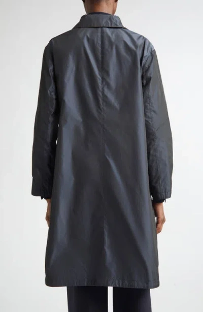 Herno Long Sleeve Collared Coat Side Pockets In Blue