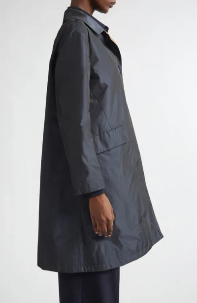 Herno Long Sleeve Collared Coat Side Pockets In Blue