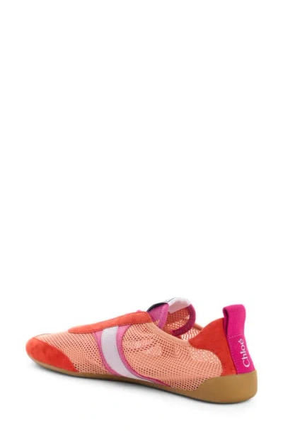 Chloé Kick Mesh Sneaker In Red
