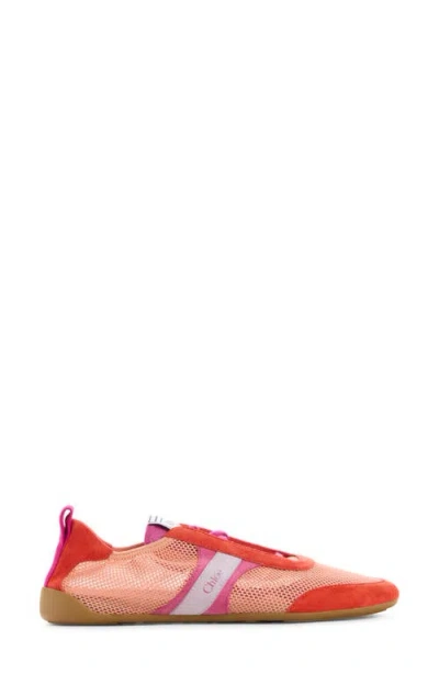 Chloé Kick Mesh Sneaker In Red