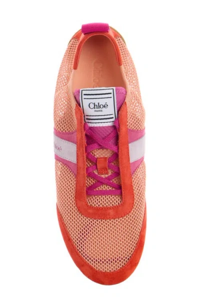 Chloé Kick Mesh Sneaker In Red
