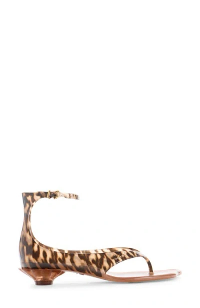 Chloé Jelly Flip-flop Sandals Tropical Print Shell Heel In Multi