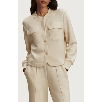 Varley Hartwell Button Through Sweat Jacket Pristine In Brown